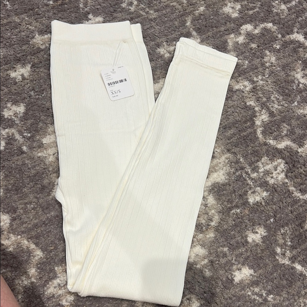 Free People Cream Leggings
